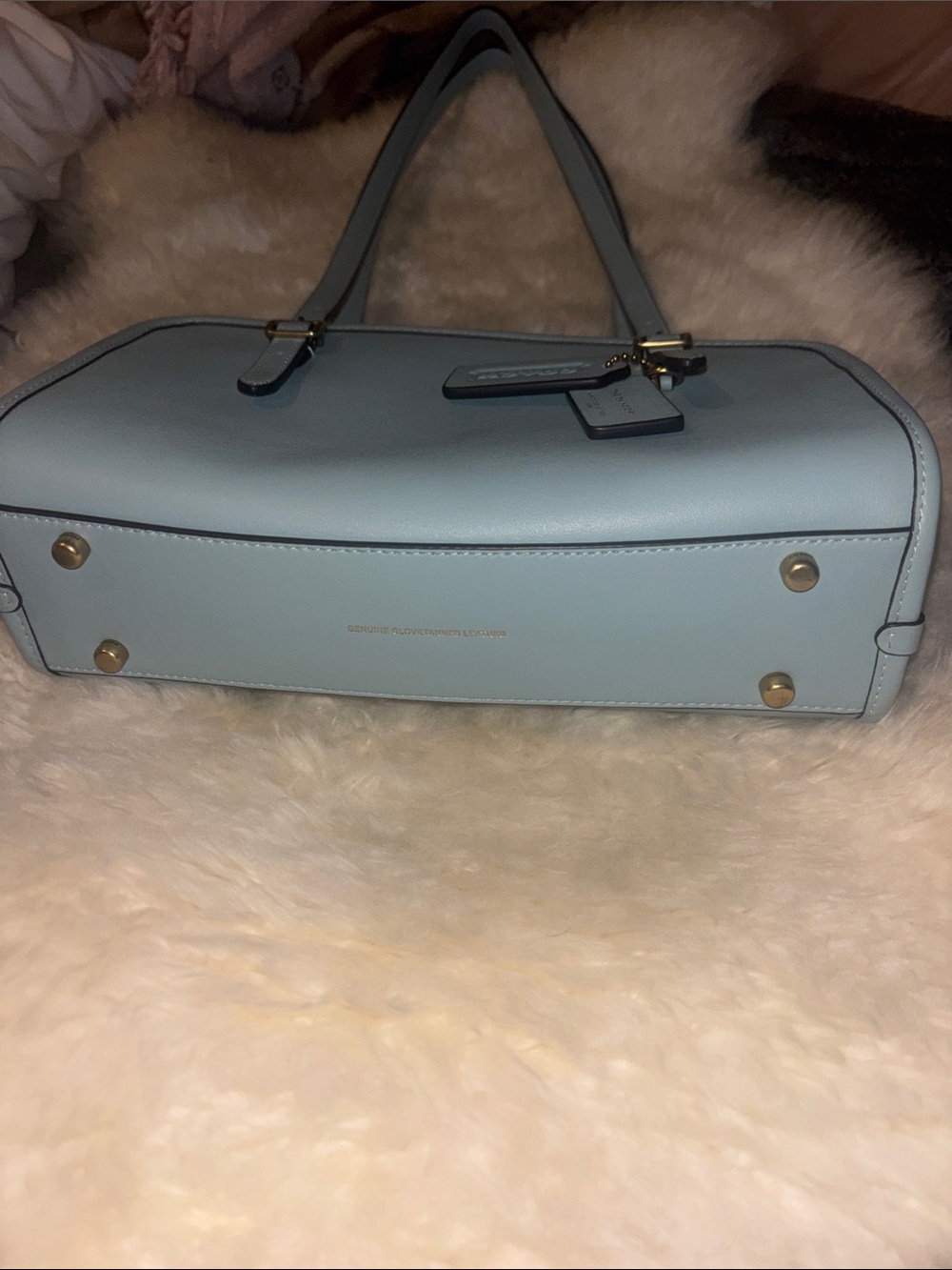 Coach Light Blue Tote Swing Zip Bag - Picture 4 of 5
